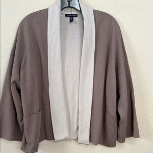 Eileen Fisher Brown Cardigan Sweater with Relaxed Fit